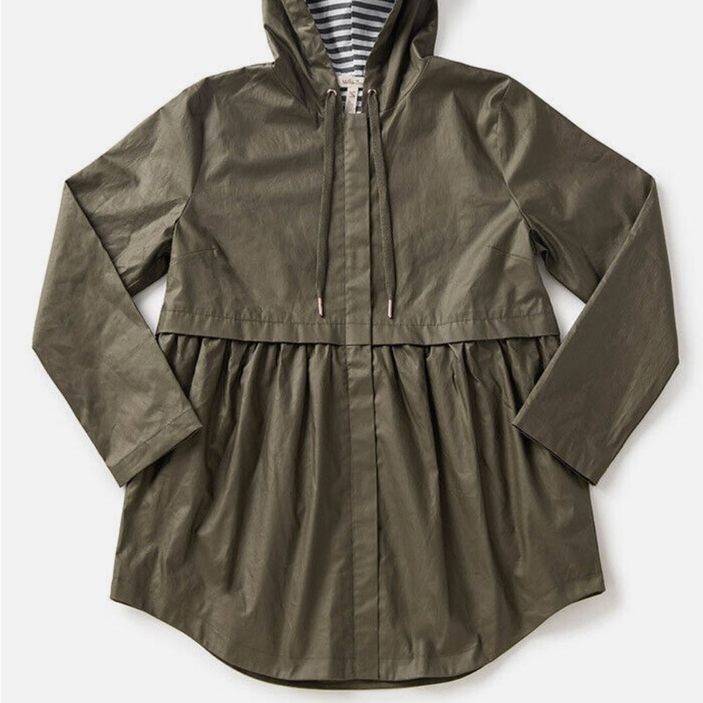 MATILDA JANE Skies Are Grey Raincoat Jacket Size Large (Women’s)